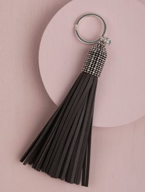 JOSIE TASSEL KEYRING-GREY/SILVER
