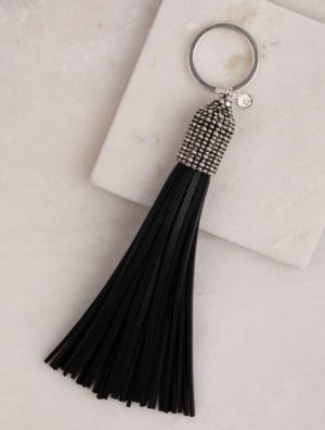 JOSIE TASSEL KEYRING-BLACK/SILVER