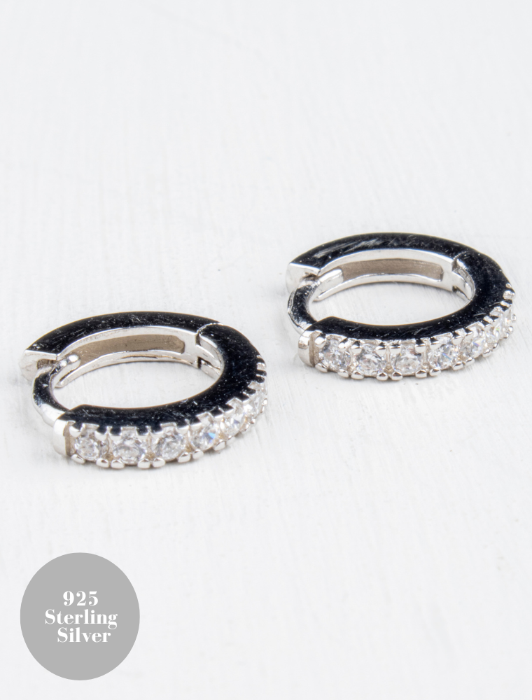 Ava Huggie Earrings - Sterling Silver