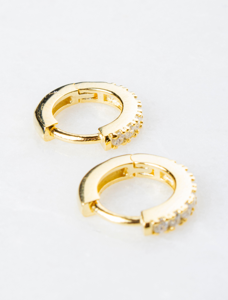 Ava Huggie Earrings - Gold Plated on Sterling Silver - Image 4