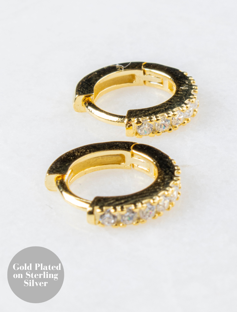 Ava Huggie Earrings - Gold Plated on Sterling Silver