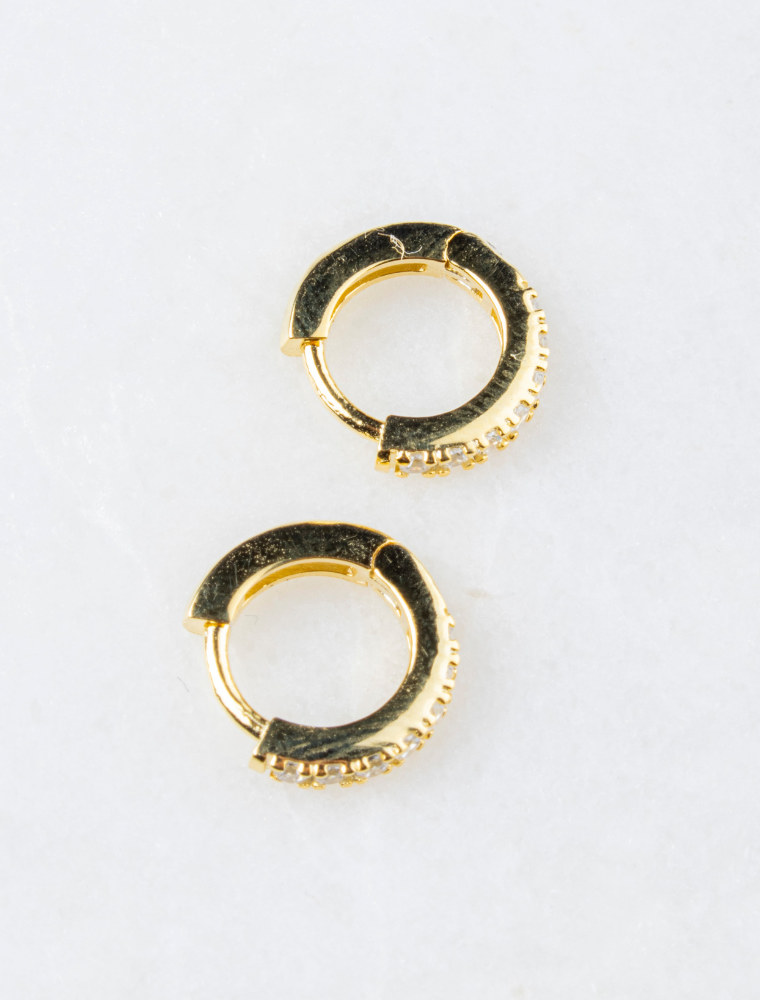 Ava Huggie Earrings - Gold Plated on Sterling Silver - Image 6