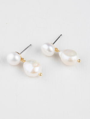 Avery Earrings - Gold Plated/Baroque Pearl