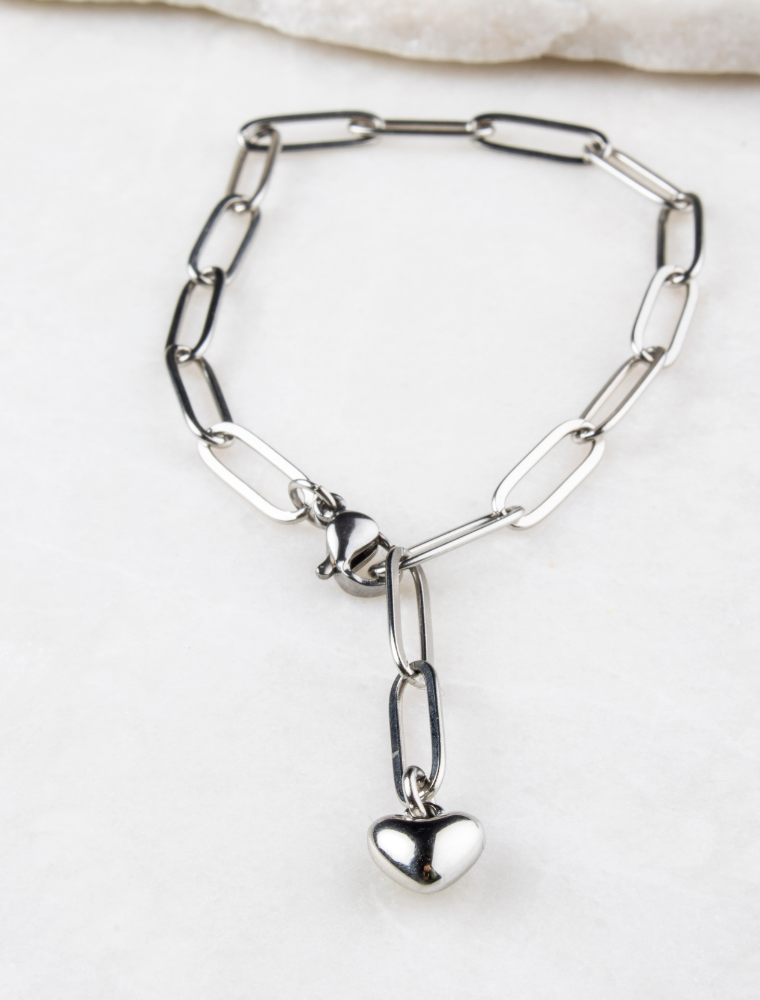 Samara Adjustable Waterproof Paperlink Bracelet - Silver/Stainless Steel - Image 3