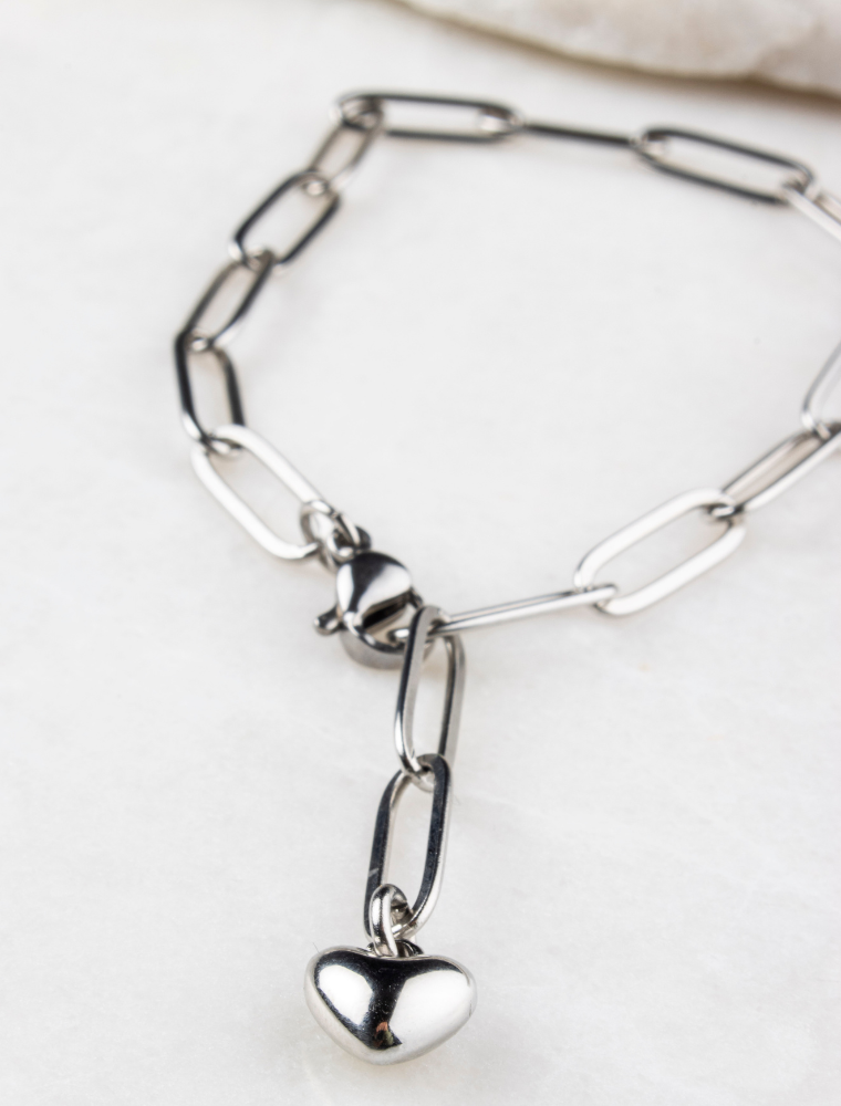 Samara Adjustable Waterproof Paperlink Bracelet - Silver/Stainless Steel - Image 4