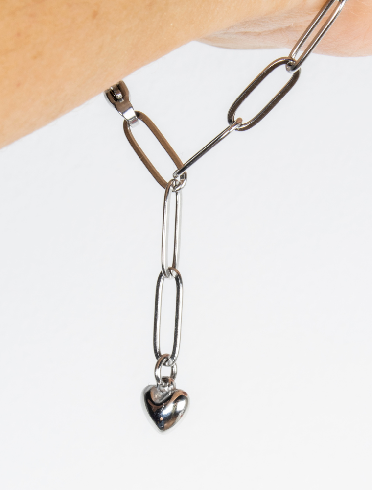 Samara Adjustable Waterproof Paperlink Bracelet - Silver/Stainless Steel - Image 5