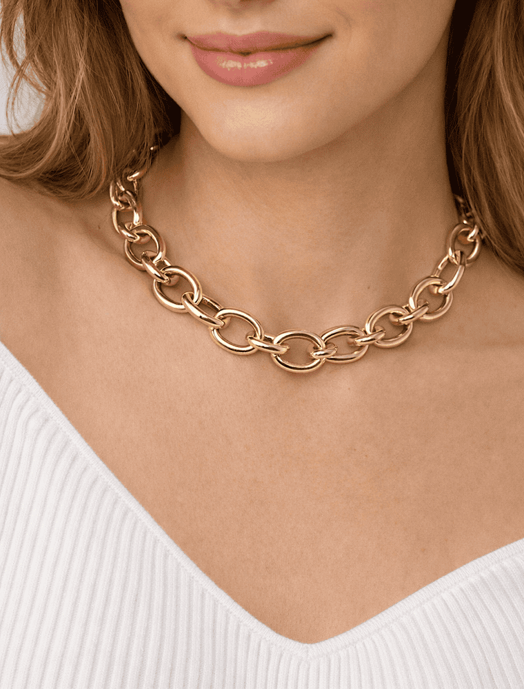 Pixie Chunky Short Necklace-Gold Plated
