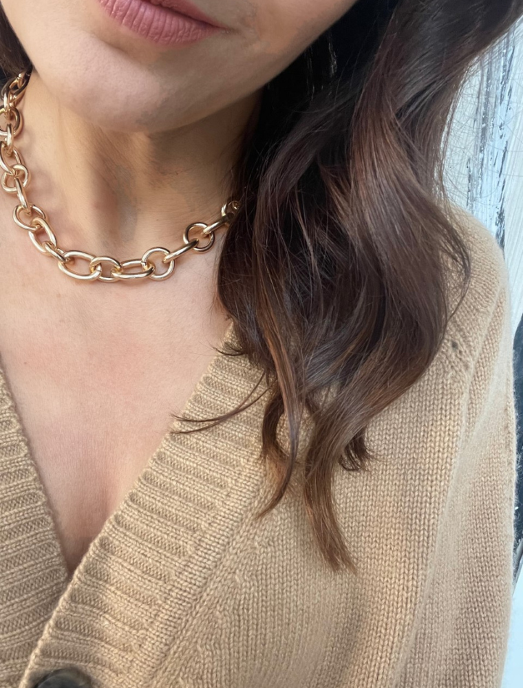 Pixie Chunky Short Necklace-Gold Plated - Image 3