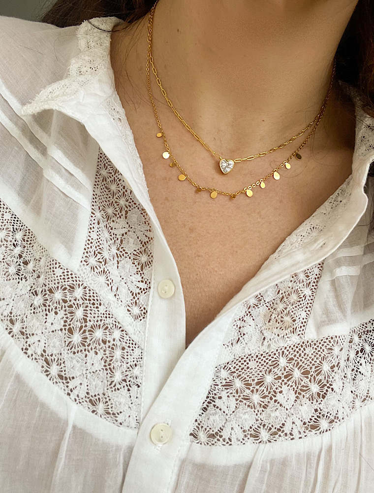 Olivia Waterproof Short Necklace - Gold/Stainless Steel - Image 2