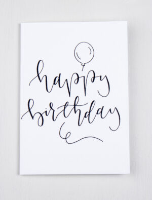 Happy Birthday Greeting Card - White Card