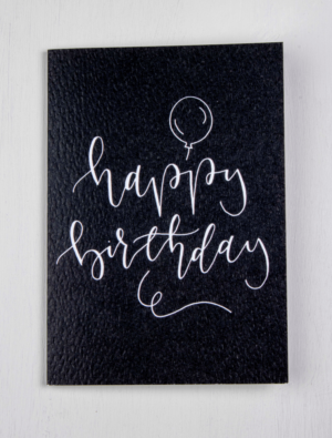 Happy Birthday Greeting Card - Black Card