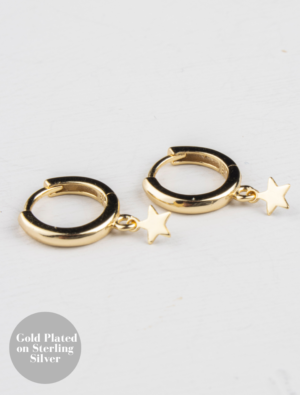 Zuri Tiny Star Huggie Earrings - Gold Plated on Sterling Silver