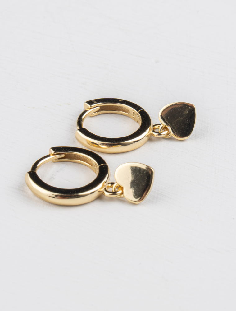 Claude Tiny Heart Huggie Earrings - Gold Plated on Sterling Silver - Image 5