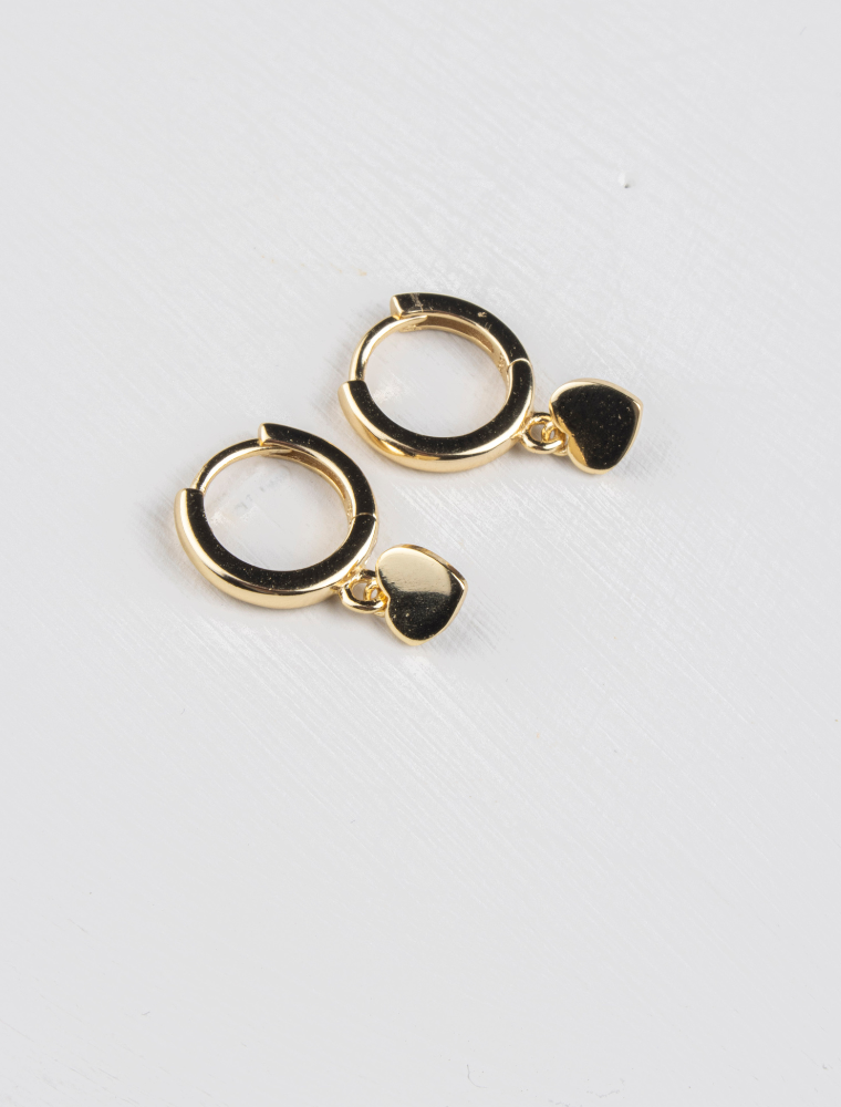 Claude Tiny Heart Huggie Earrings - Gold Plated on Sterling Silver - Image 3