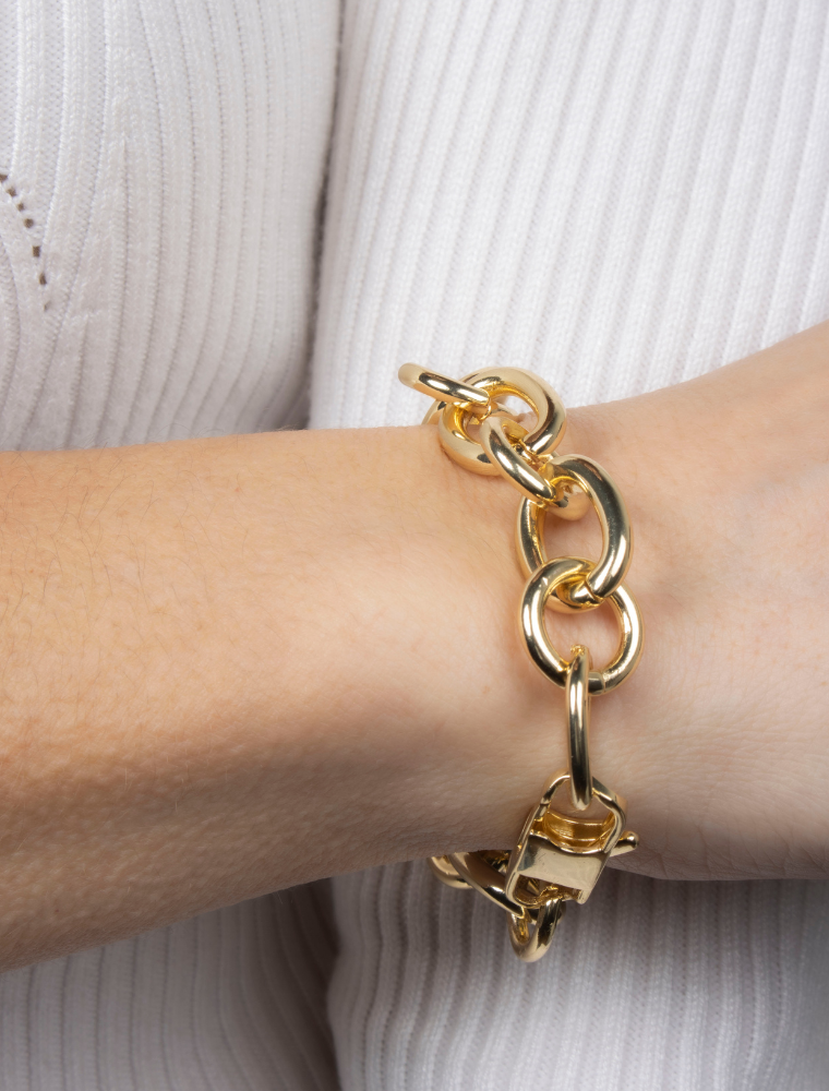 Portia Chunky Link Bracelet - Gold Plated - Image 2
