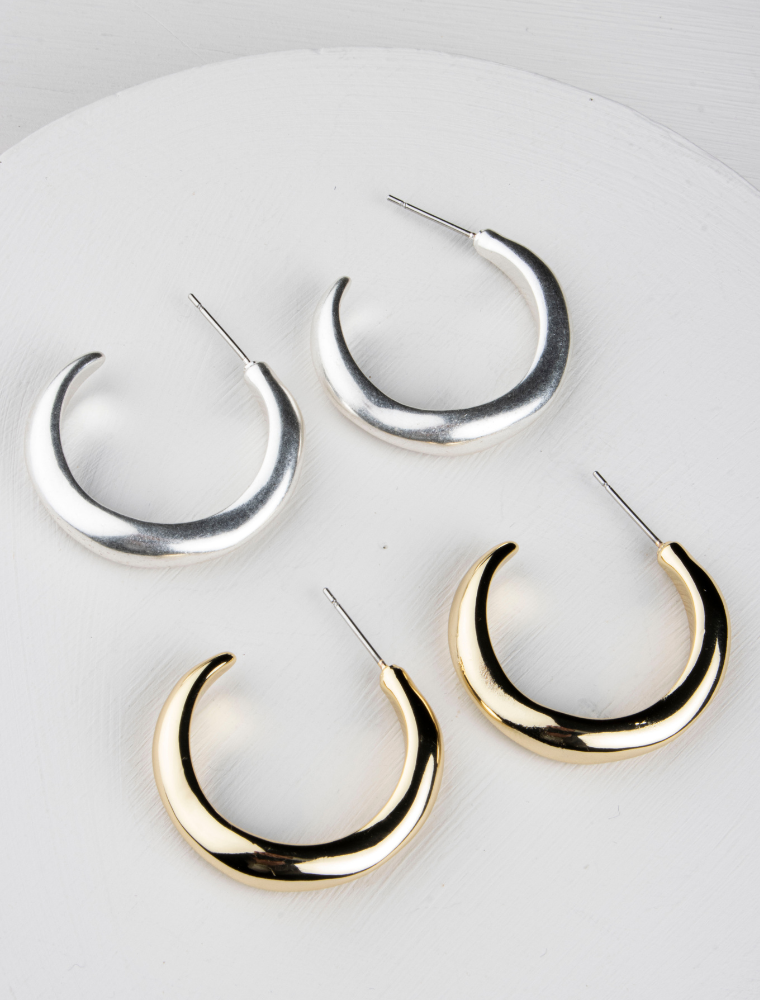 Effie Hoop Earrings - Silver Plated - Image 4