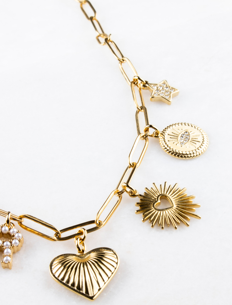'My Capsule Wardrobe’ Waterproof Charm Paperlink Necklace - 18k Gold Plated Stainless Steel - Image 10