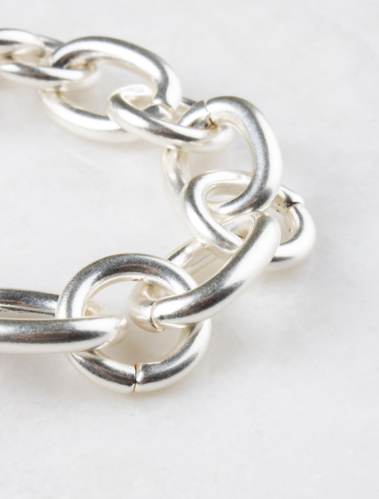 Portia Chunky Link Bracelet – Silver Plated - Image 5
