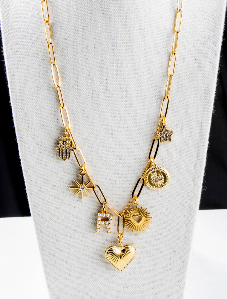 'My Capsule Wardrobe’ Waterproof Charm Paperlink Necklace - 18k Gold Plated Stainless Steel - Image 6