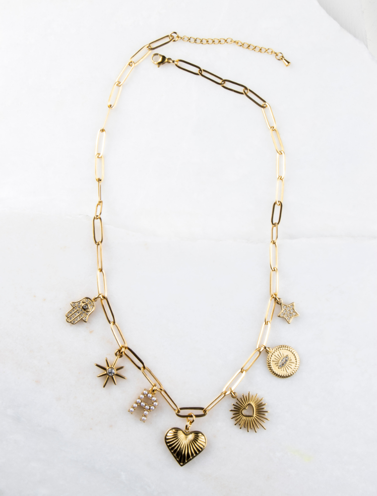 'My Capsule Wardrobe’ Waterproof Charm Paperlink Necklace - 18k Gold Plated Stainless Steel - Image 7