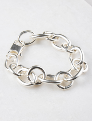 Portia Chunky Link Bracelet – Silver Plated