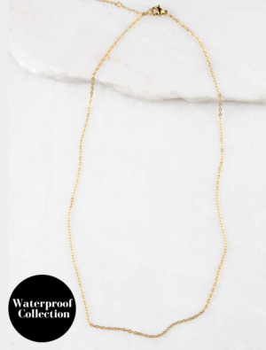 Waterproof Short Fine Chain Necklace *For 1-3 Small Charms* - 18k Gold Plated Stainless Steel