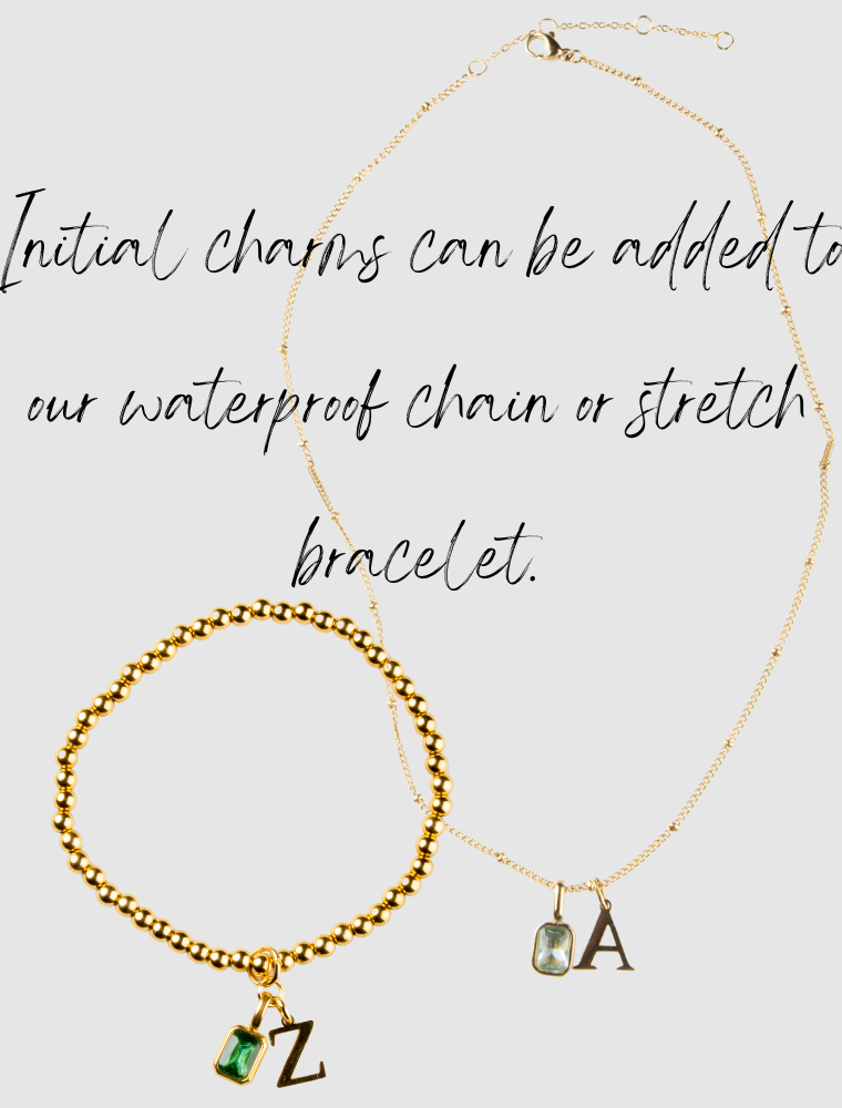 Flat Style Waterproof Small Initial Charm - 18K Gold Plated Stainless Steel - Image 3