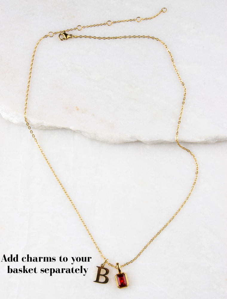 Waterproof Short Fine Chain Necklace *For 1-3 Small Charms* - 18k Gold Plated Stainless Steel - Image 2