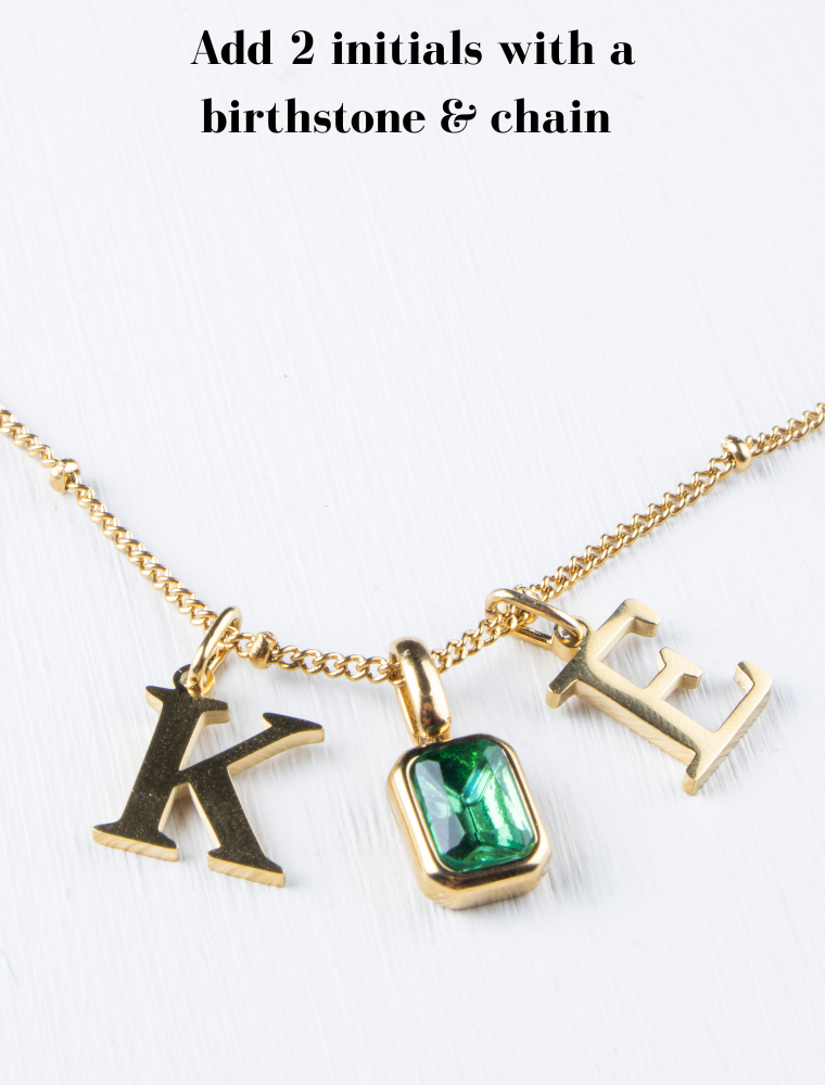 Flat Style Waterproof Small Initial Charm - 18K Gold Plated Stainless Steel - Image 5