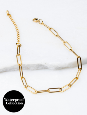 Create Your Own Waterproof Paperlink Charm Anklet - 18k Gold Plated Stainless Steel
