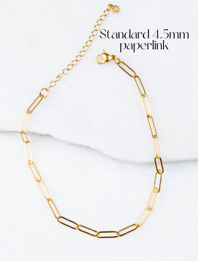 Create Your Own Waterproof Paperlink Charm Bracelet – 18k Gold Plated Stainless Steel - Image 13