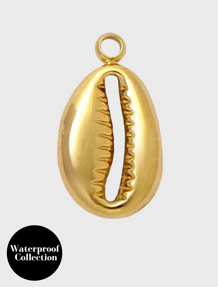 Medium Bean Shell Charm - 90 - 18k Gold Plated Stainless Steel