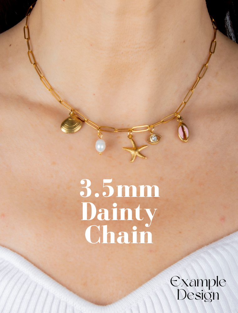 Create Your Own Waterproof Charm Necklace - 18k Gold Plated Stainless Steel - Image 3