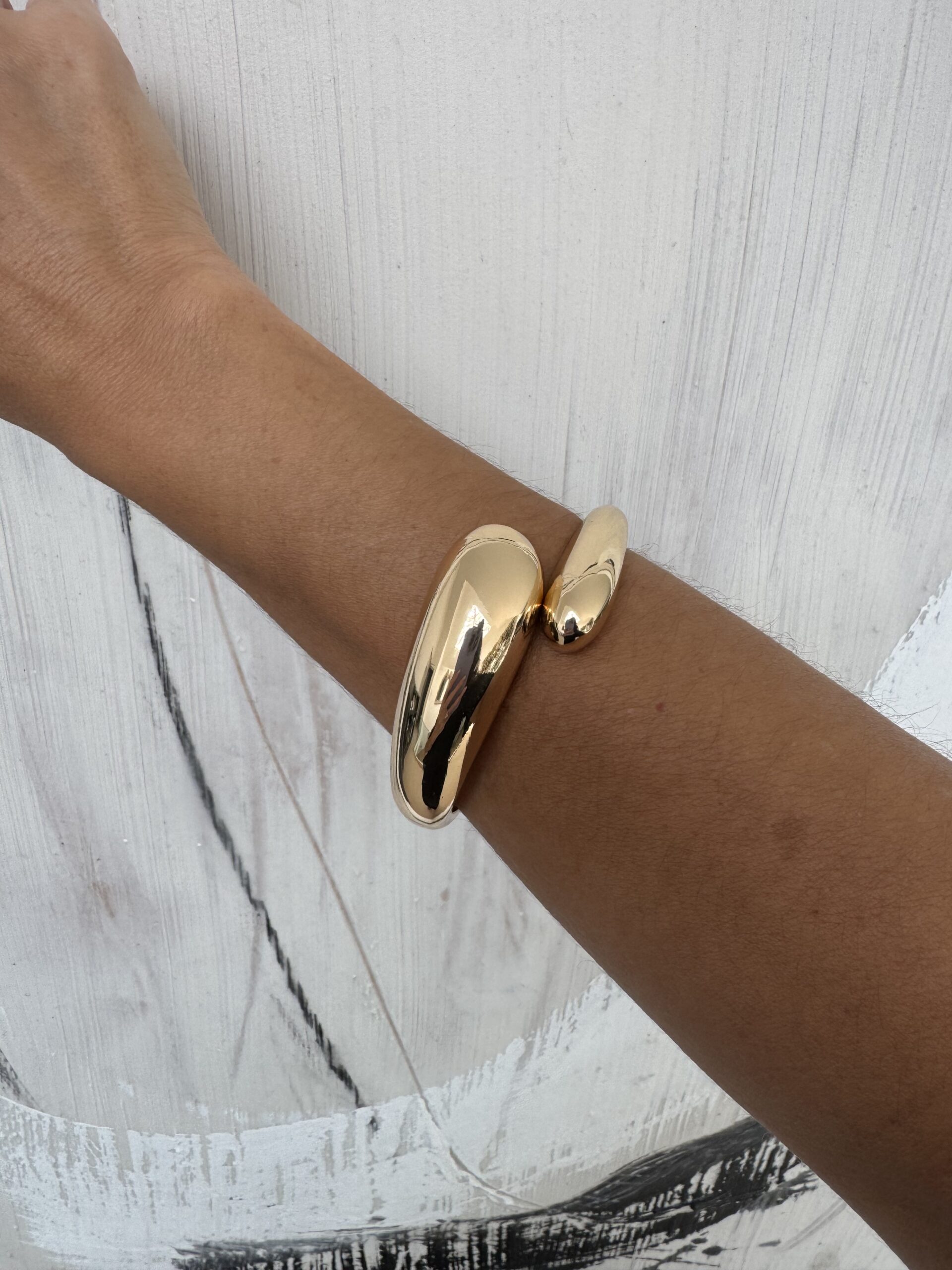 Frances Chunky Bangle - Gold Plated - Image 6