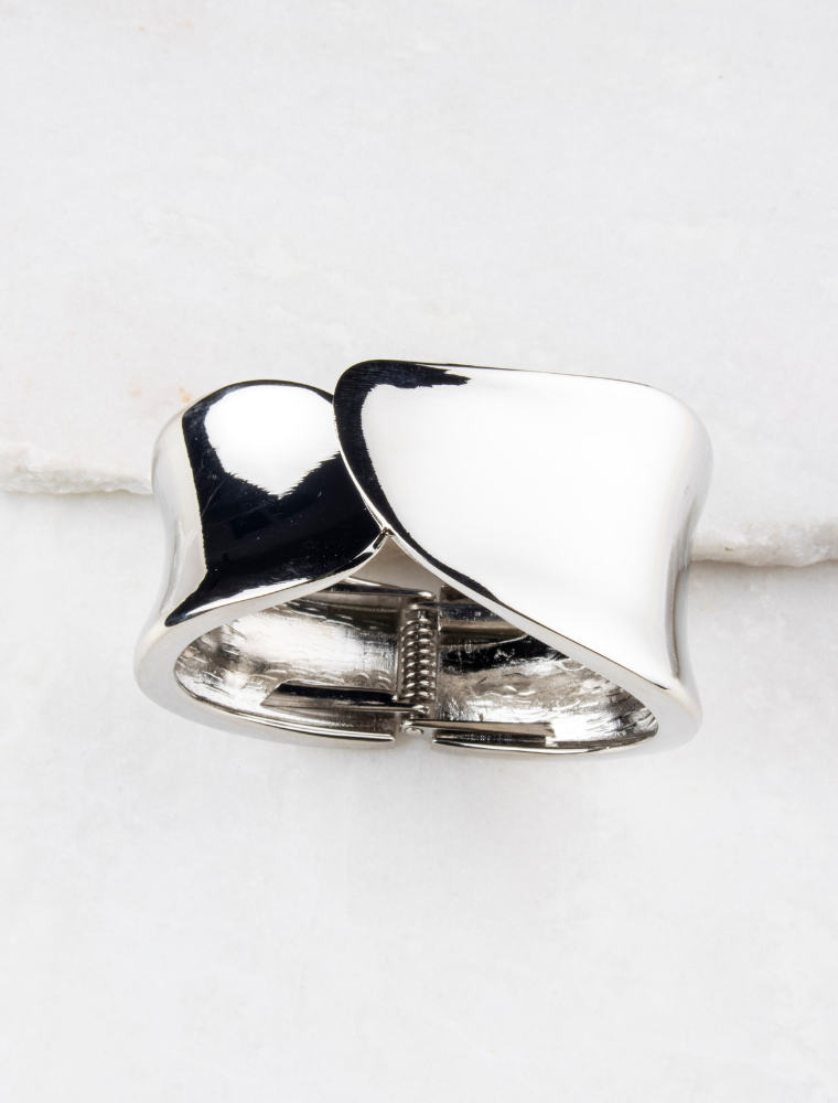 Delores Chunky Bangle - Silver Plated - Image 4