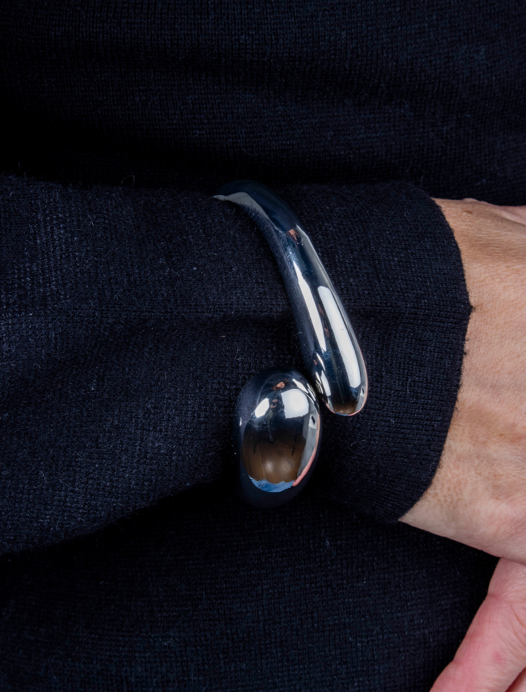 Frances Chunky Bangle - Silver Plated - Image 7