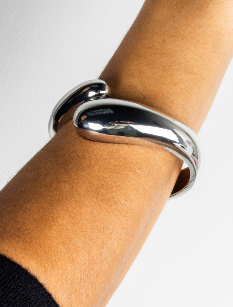 Frances Chunky Bangle - Silver Plated - Image 5