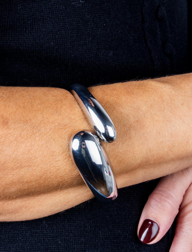 Frances Chunky Bangle - Silver Plated - Image 2