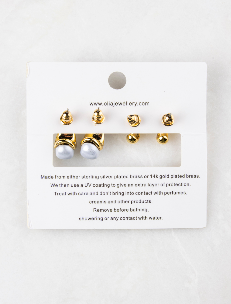 Martha Set of Two Earrings - Gold Plated - Image 3