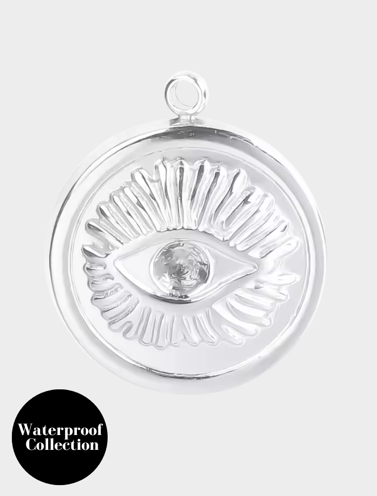 Medium Eye Disc Charm - 125 - Silver/Stainless Steel