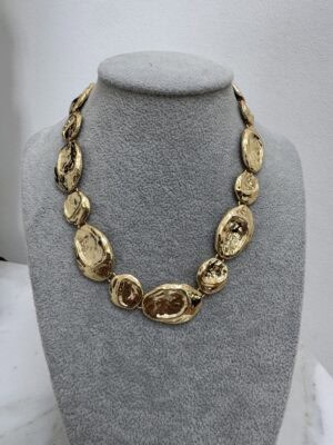 Freda Hammered Short Necklace - Gold Plated