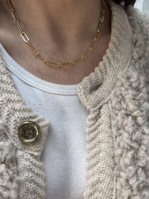 Eliza paperlink necklace-Gold Plated.