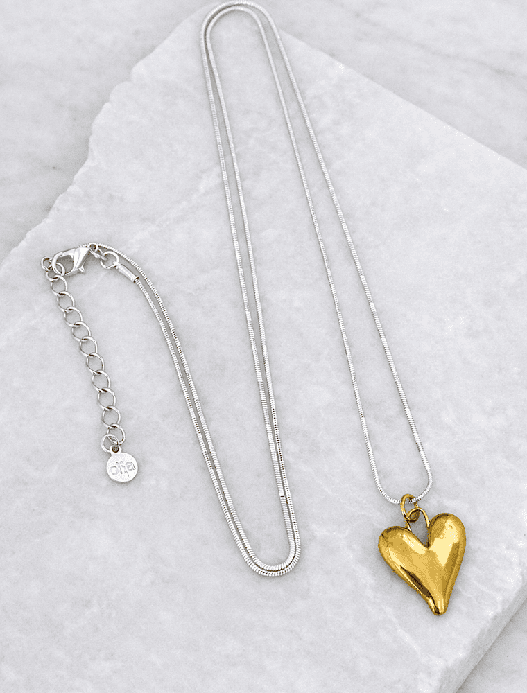 Honey heart necklace-Sterling Silver/Gold plated - Image 3