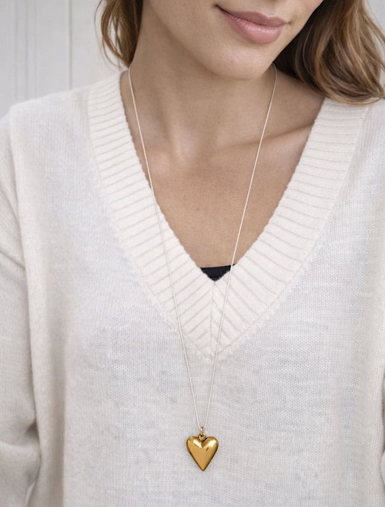 Honey heart necklace-Sterling Silver/Gold plated - Image 4