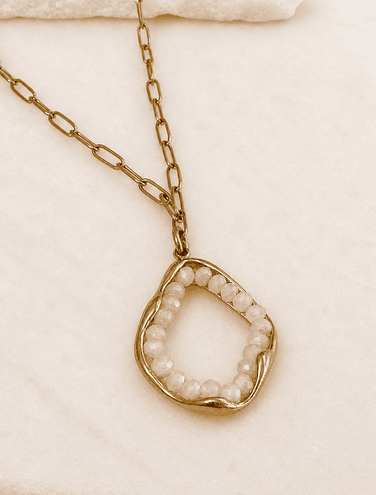 Heather mid length waterproof necklace-18k gold plated stainless steel. - Image 3