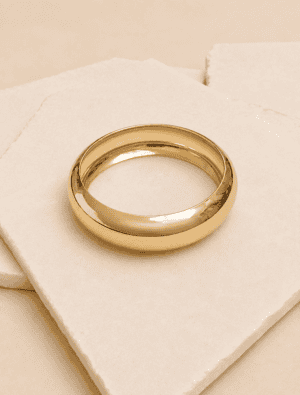 Norah gold chunky bangle-Gold Plated.