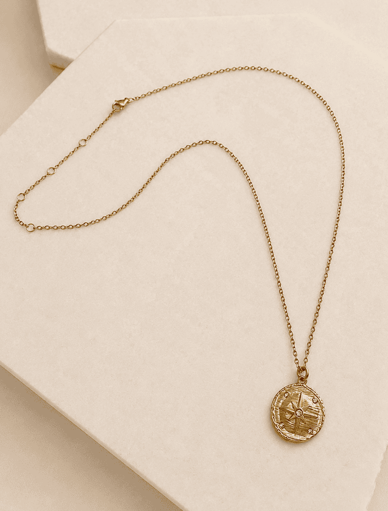 Stack and Save 10%. Cecile and Aletta set of two necklaces-14k gold plated stainless steel. - Image 3