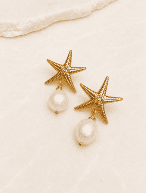 Minnie Starfish earrings-Warm Gold-14k Gold Plated.