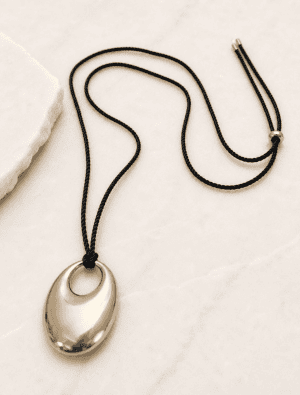 Lola long necklace-14k gold plated/Brown.