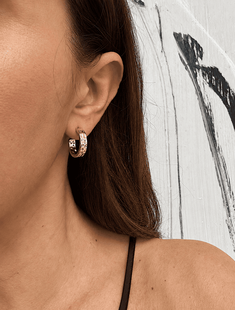 Tia hoop earrings-14k gold plated. - Image 2